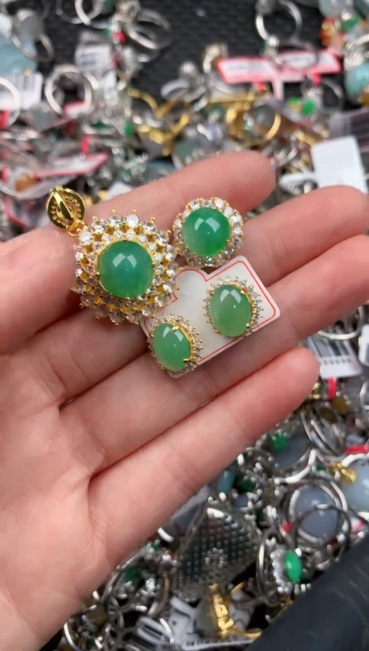 银S925镶嵌戒指翡翠10                  3