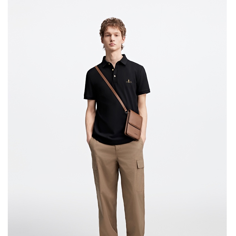 【冷感科技】比音勒芬2025夏季新款通勤多色凉感短袖POLO衫