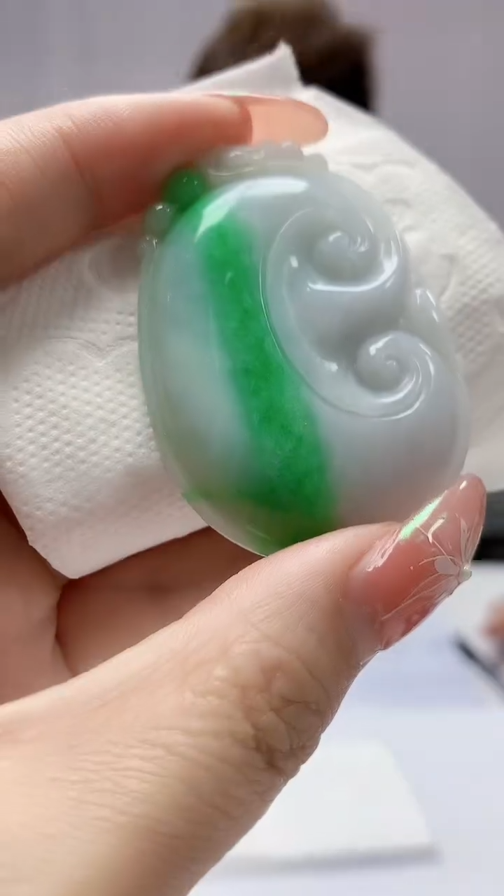 【闪购商品】定制翡翠未镶嵌4868DD-毛货挂件22