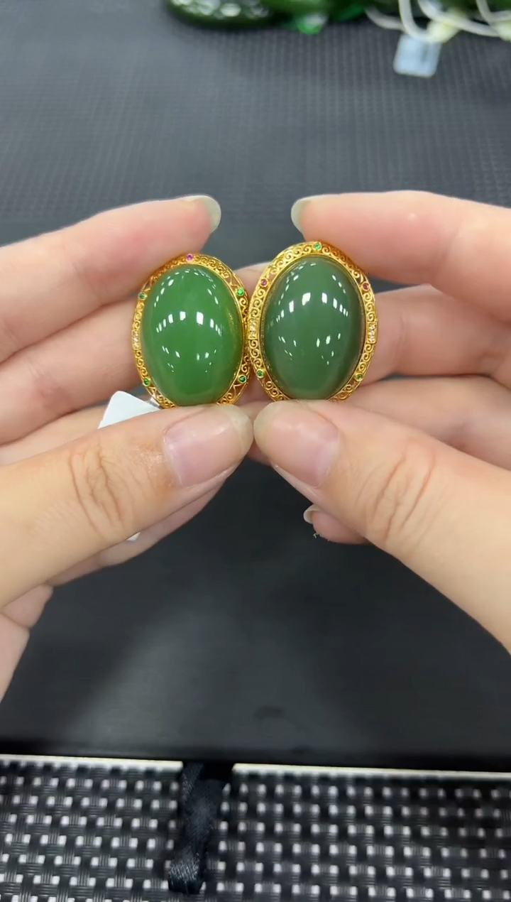 和田玉18K金镶嵌颈饰带表带（多样性发一件）0140