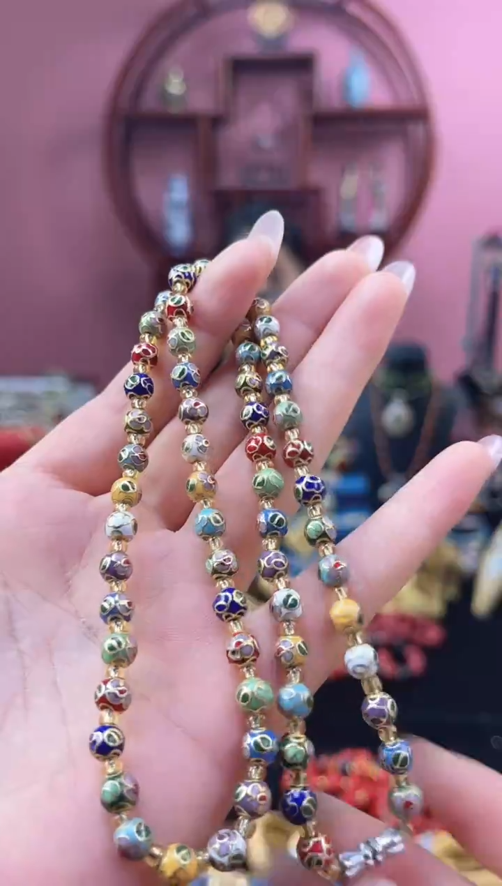 非遗 景泰蓝项链 0.6多宝