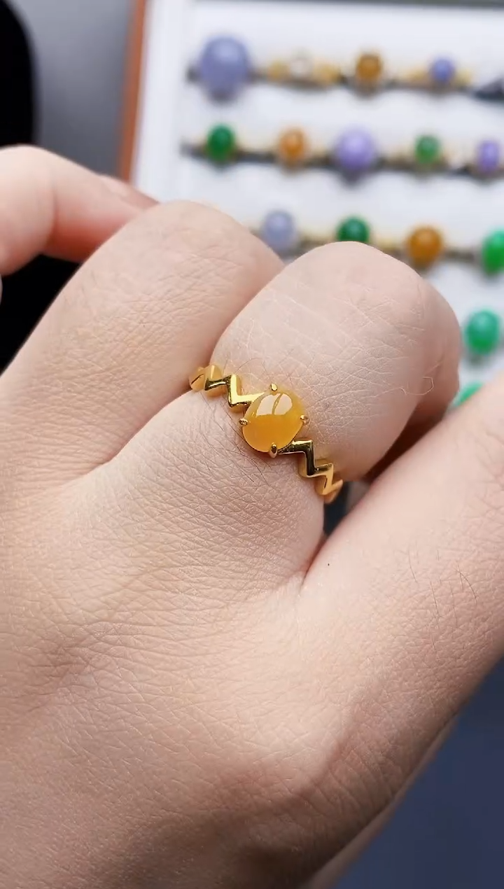 银S925镶嵌戒指翡翠3109