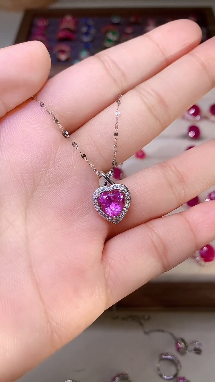 【闪购商品】彩色蓝宝石颈饰银S925镶嵌000