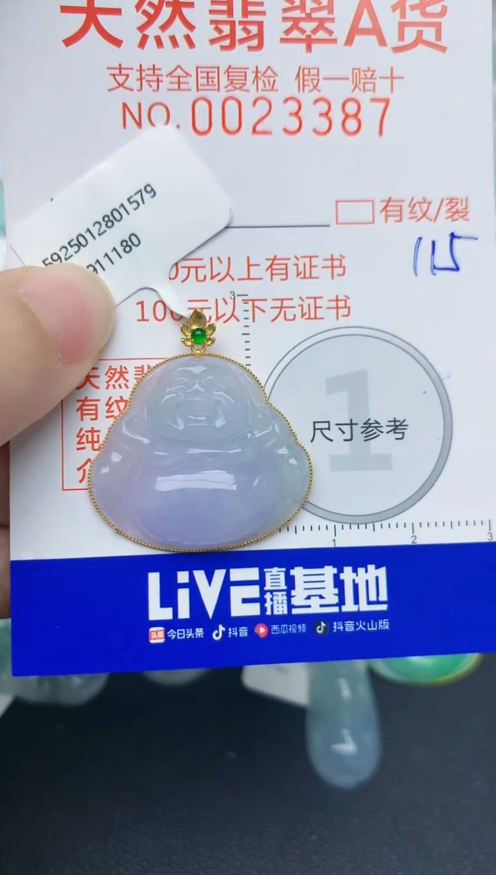 【闪购商品】翡翠颈饰18K金镶嵌天然翡翠A货    115