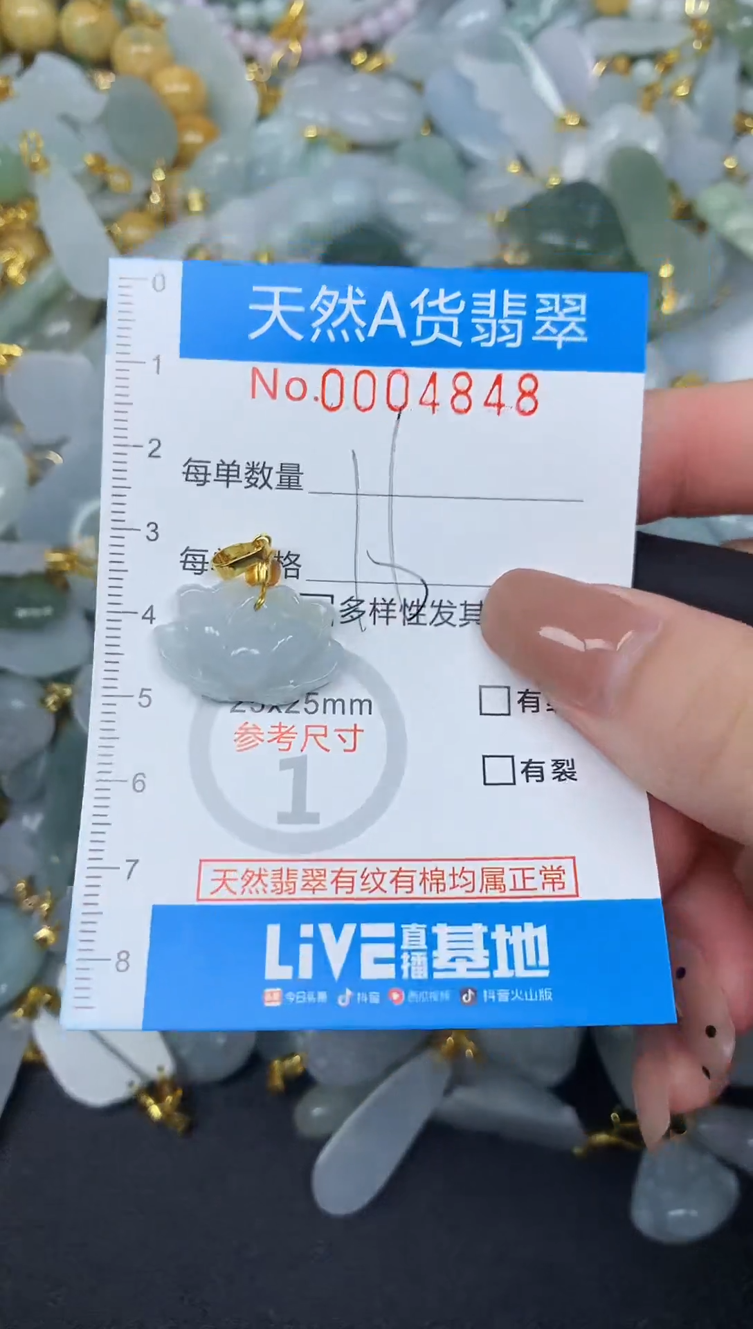 颈饰未镶嵌翡翠净货挂件-4848