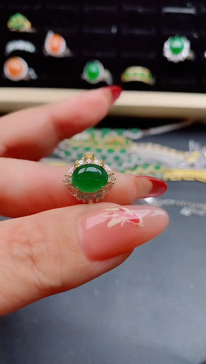 【闪购商品】翡翠戒指银S925镶嵌321321