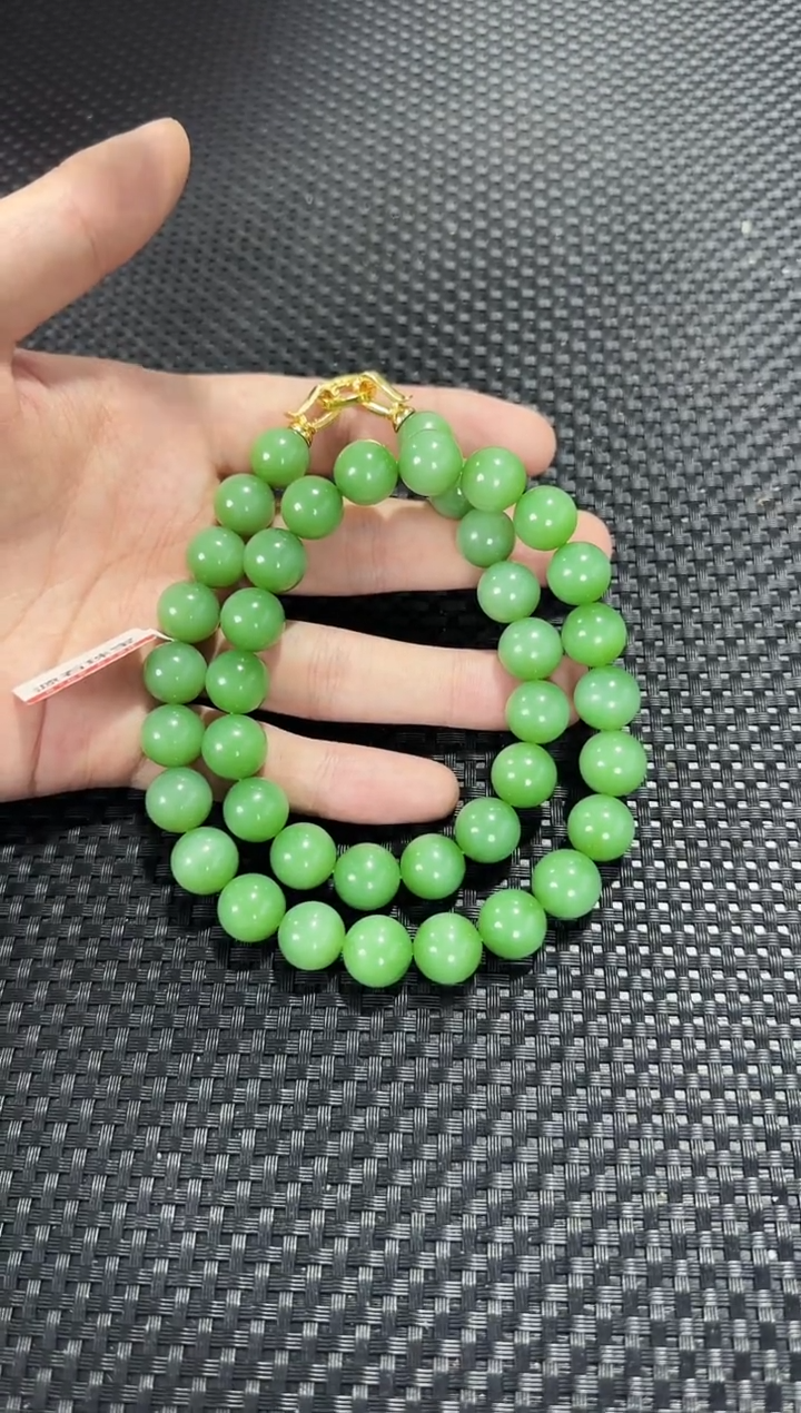 【闪购商品】和田玉（碧玉）项链未镶嵌约12mm 40颗