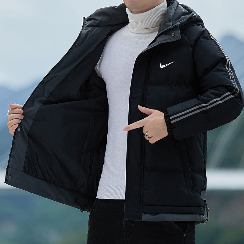 NK精选连帽常规款户外休闲男防泼水宽松棉服棉衣时尚加厚户外