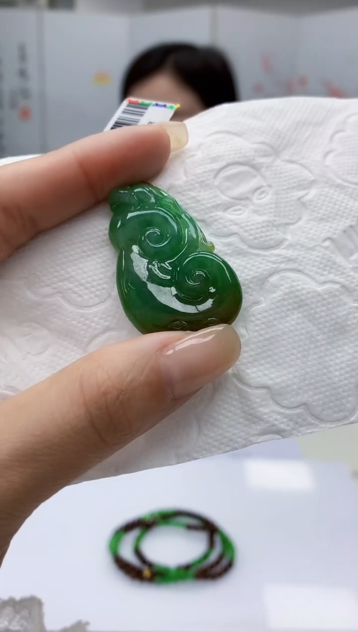 【闪购商品】定制翡翠未镶嵌4852lr-毛货挂件送珠链191