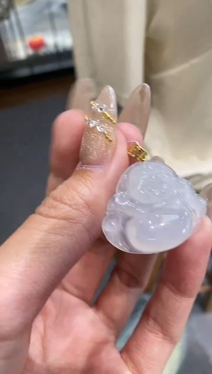 【闪购商品】翡翠颈饰18K金镶嵌佛公