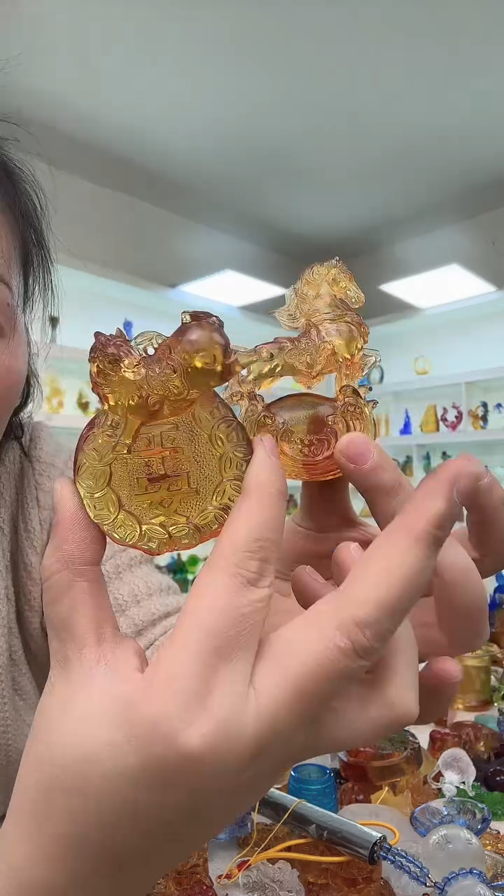 手工艺品琉璃元宝马+唐马