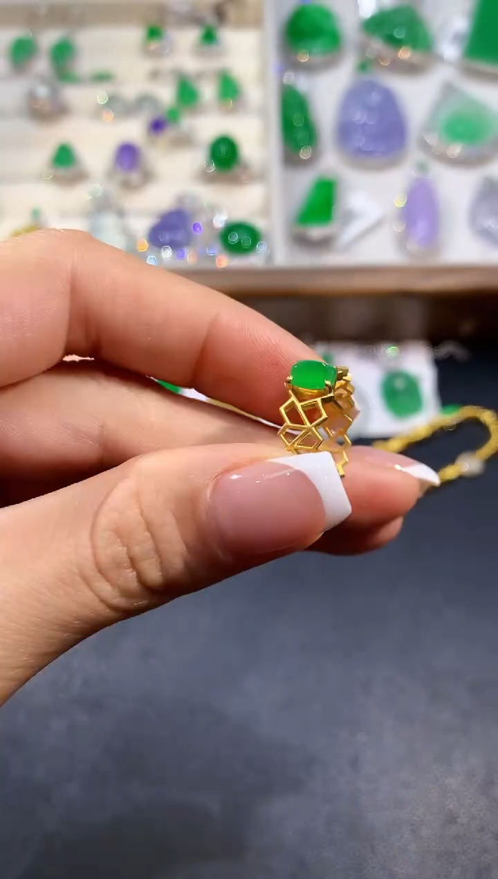 【闪购商品】翡翠戒指18K金镶嵌ZSH1183