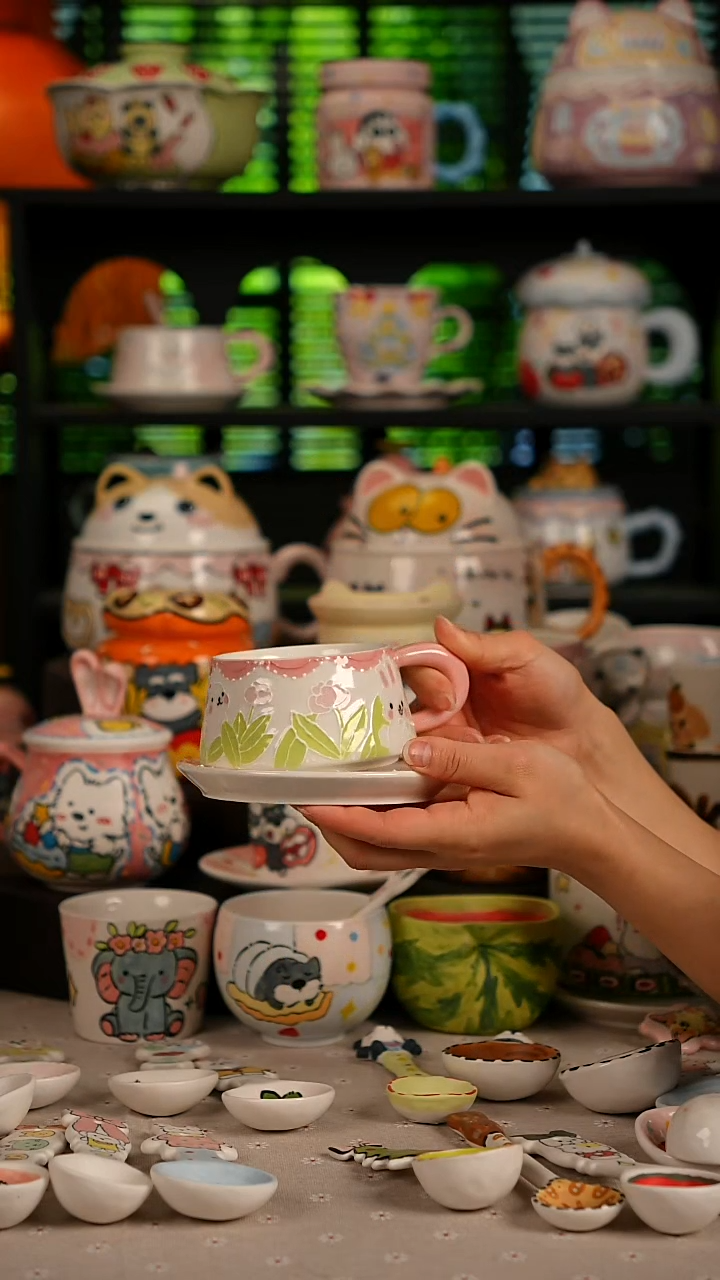 陶瓷无盖款景德镇高温釉下彩纯手绘创意瓷 微瑕 不退不换