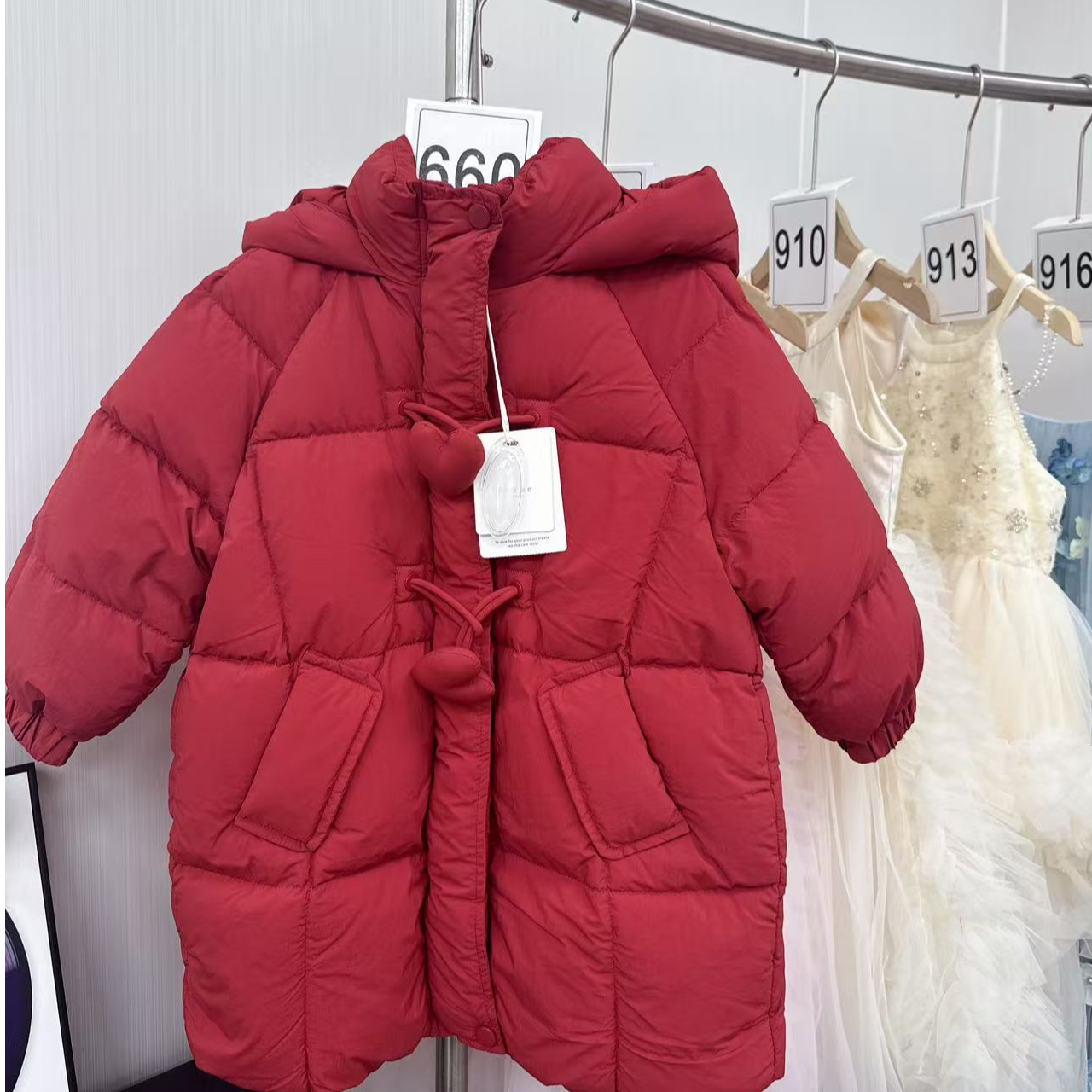 Alice *660*  女童红色中长款羽羽服冬款