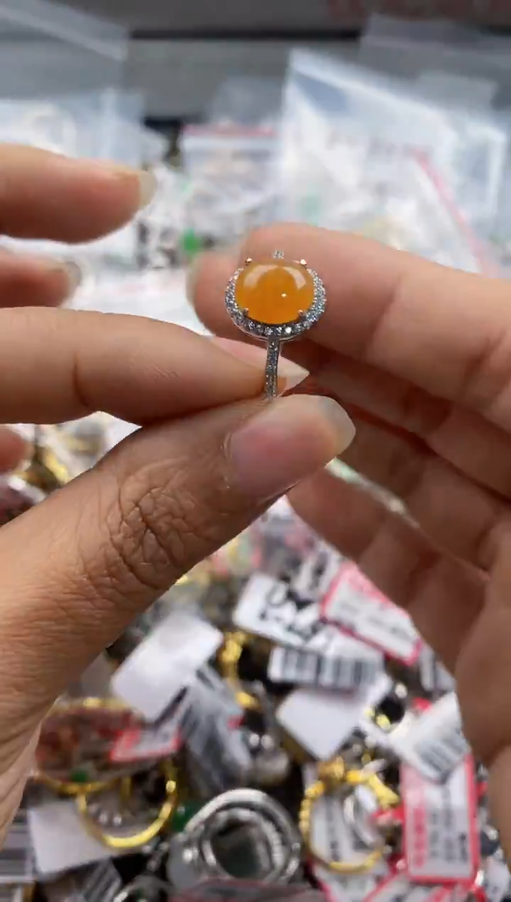 银S925镶嵌戒指翡翠222                 5