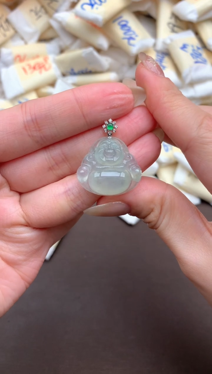 【闪购商品】翡翠挂件18K金镶嵌一