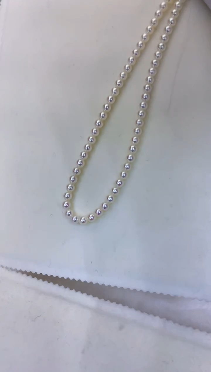 银S925镶嵌海水珍珠饰品5-5.5rose满珠链带大证