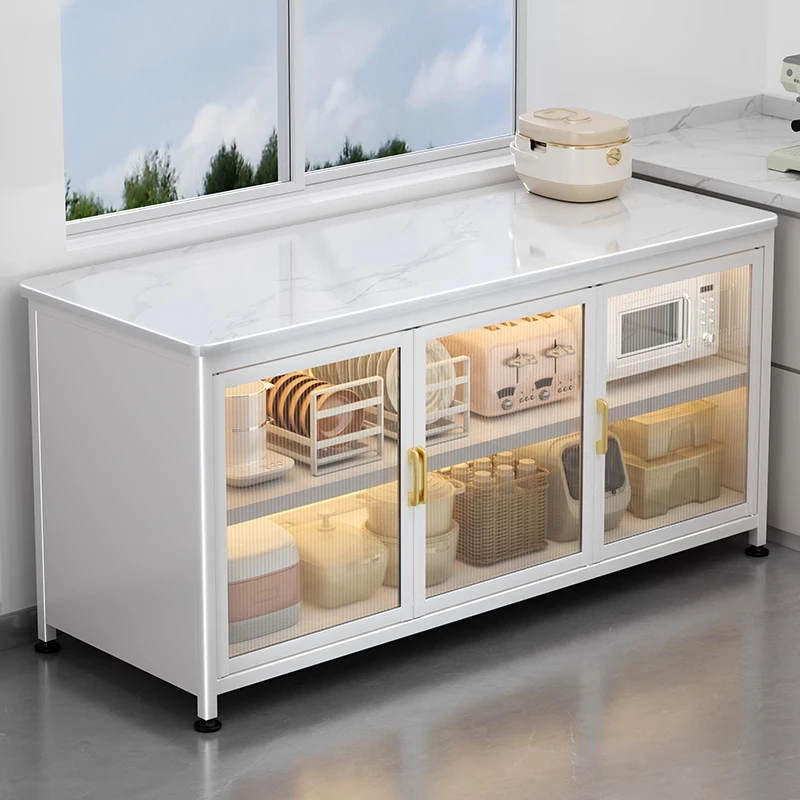 【耐高温】岩板厨房柜子超窄一餐边柜置物架多层微波炉烤箱锅具架