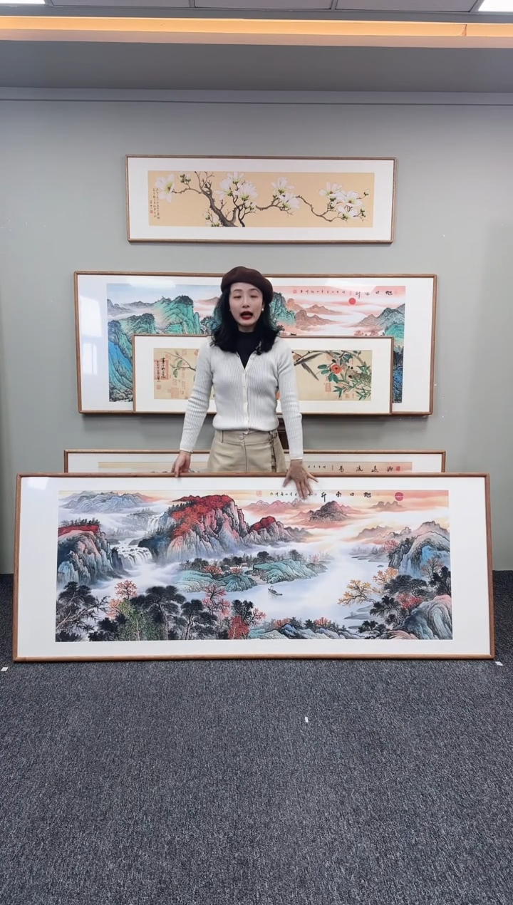 国画旭日东升210*80