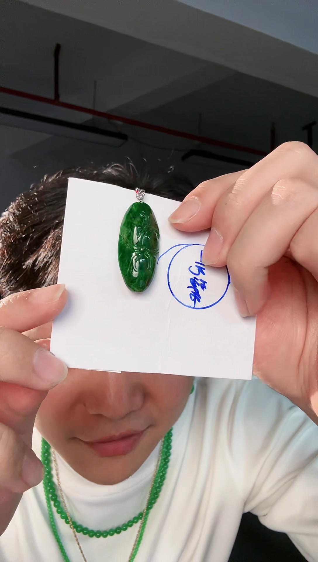 【闪购商品】翡翠颈饰18K金镶嵌缅料A货翡翠/支持复检/一件