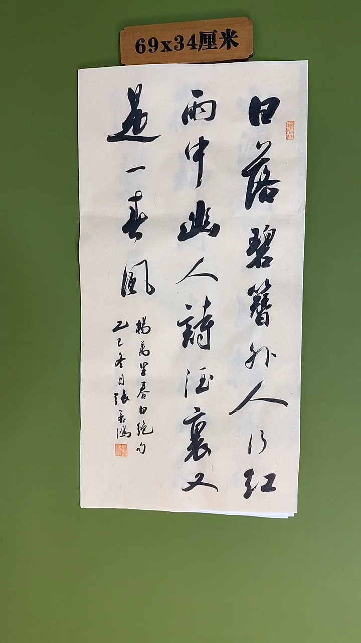 书法书法 张若鸿 尺寸69cm*34cm 