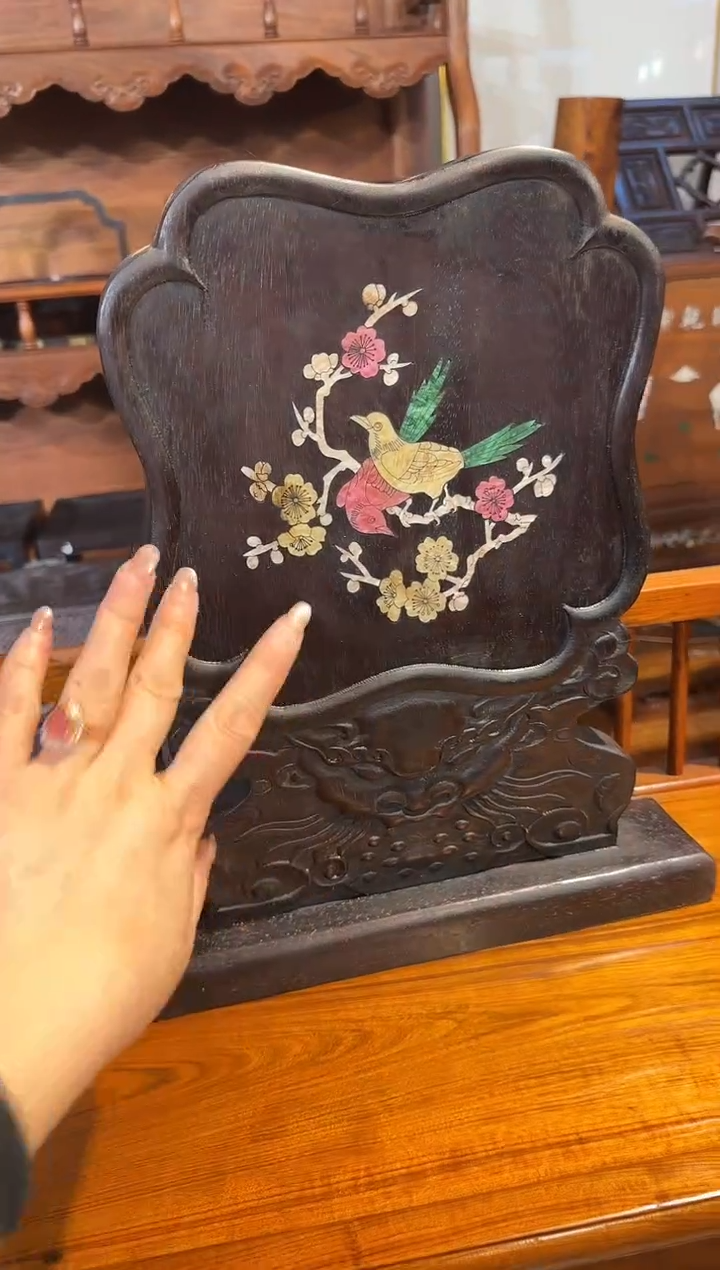【闪购商品】木木艺邵氏紫檀喜鹊登梅屏风158888