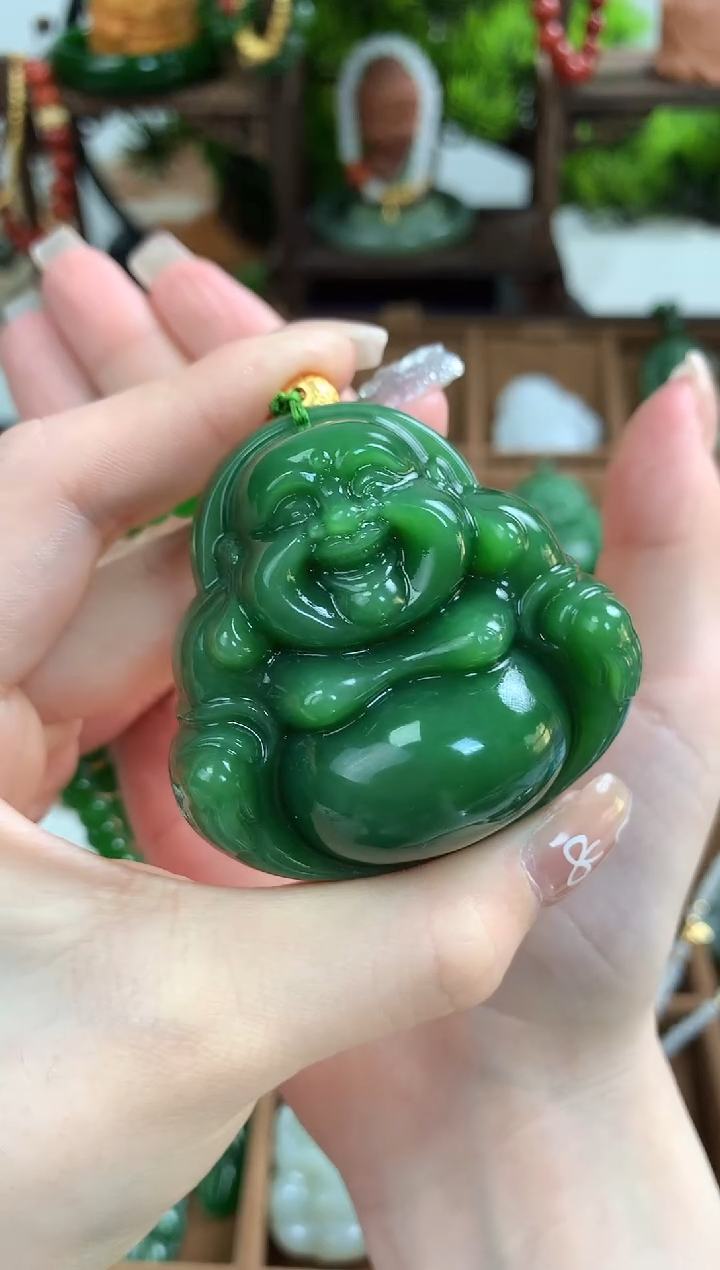 【闪购商品】和田玉颈饰18K金镶嵌吊坠50mm