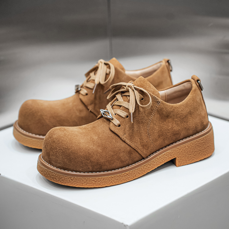 大头德比鞋情侣款男女厚底休闲皮鞋英伦磨砂皮潮流夏季时尚工装鞋
