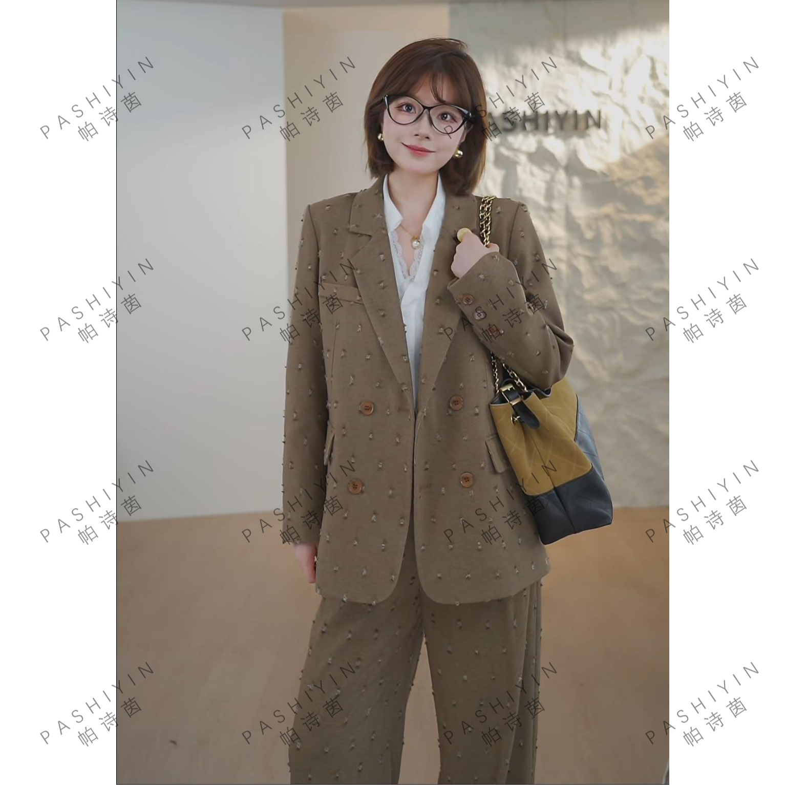 PASHIYIN/帕诗茵2025秋季时尚气质小个子宽松西服外套女#25605