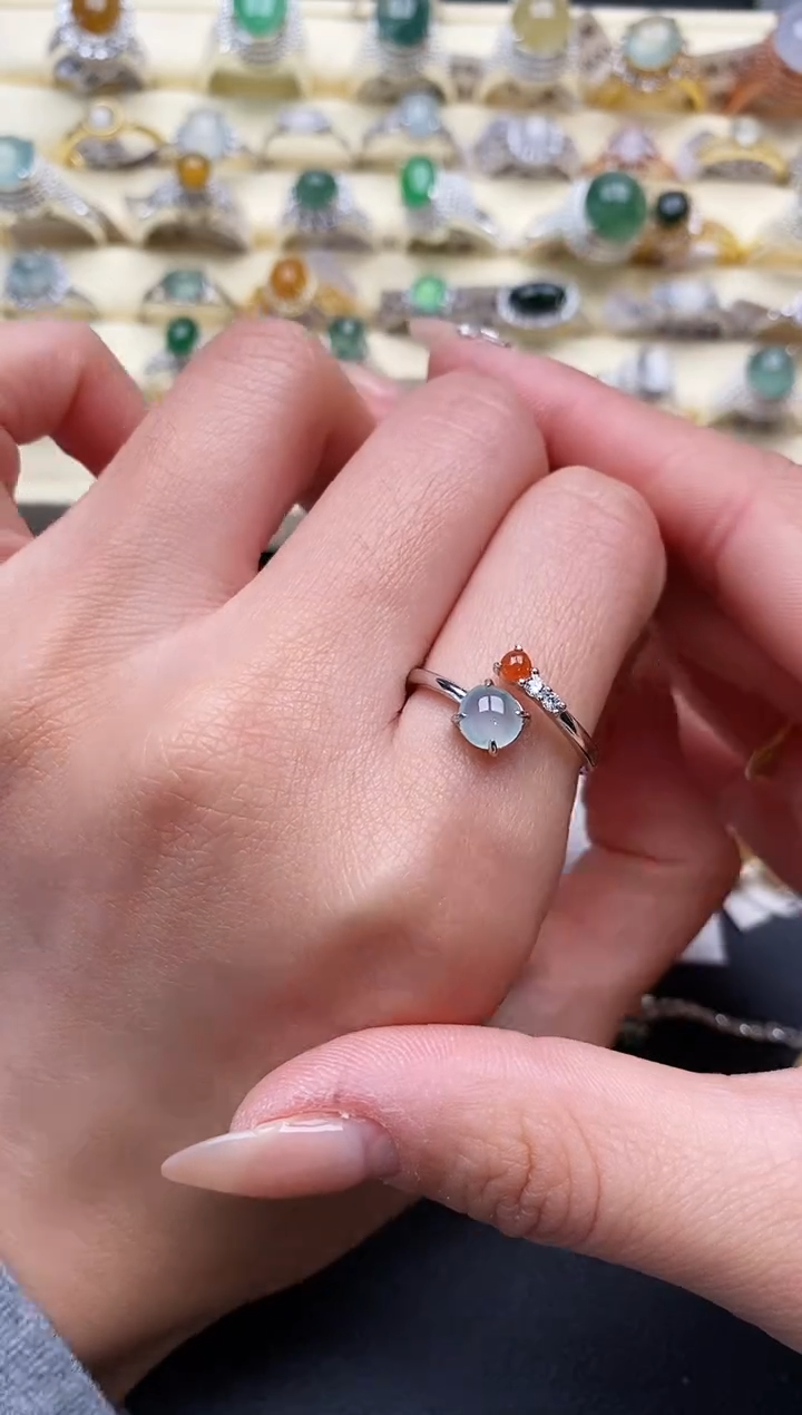 【闪购商品】翡翠戒指银S925镶嵌2222222+1