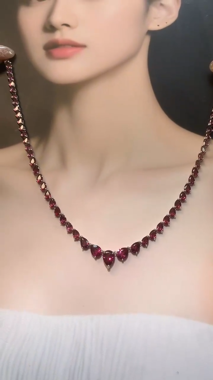 颈饰银S925镶嵌石榴石【宝石世家严选】