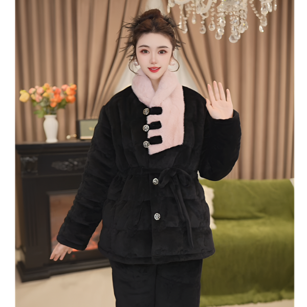 【沪上千金●短款】25新款加厚保暖时尚气质外穿家居服套装女士睡衣