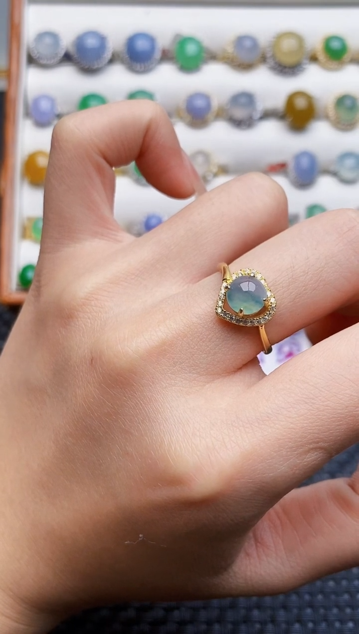 银S925镶嵌戒指翡翠2589