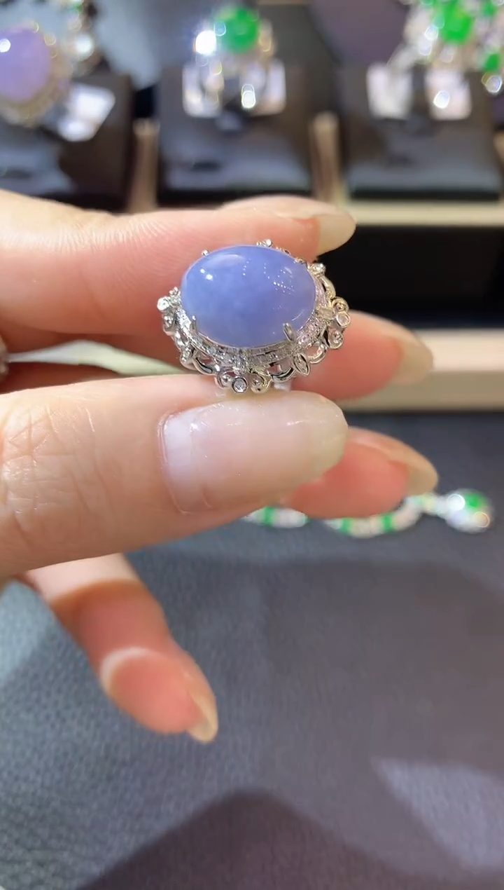 【闪购商品】翡翠戒指18K金镶嵌A35翡翠