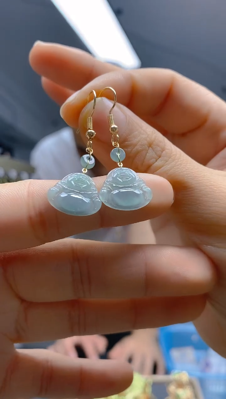 【闪购商品】翡翠耳饰合金86翡翠耳钩