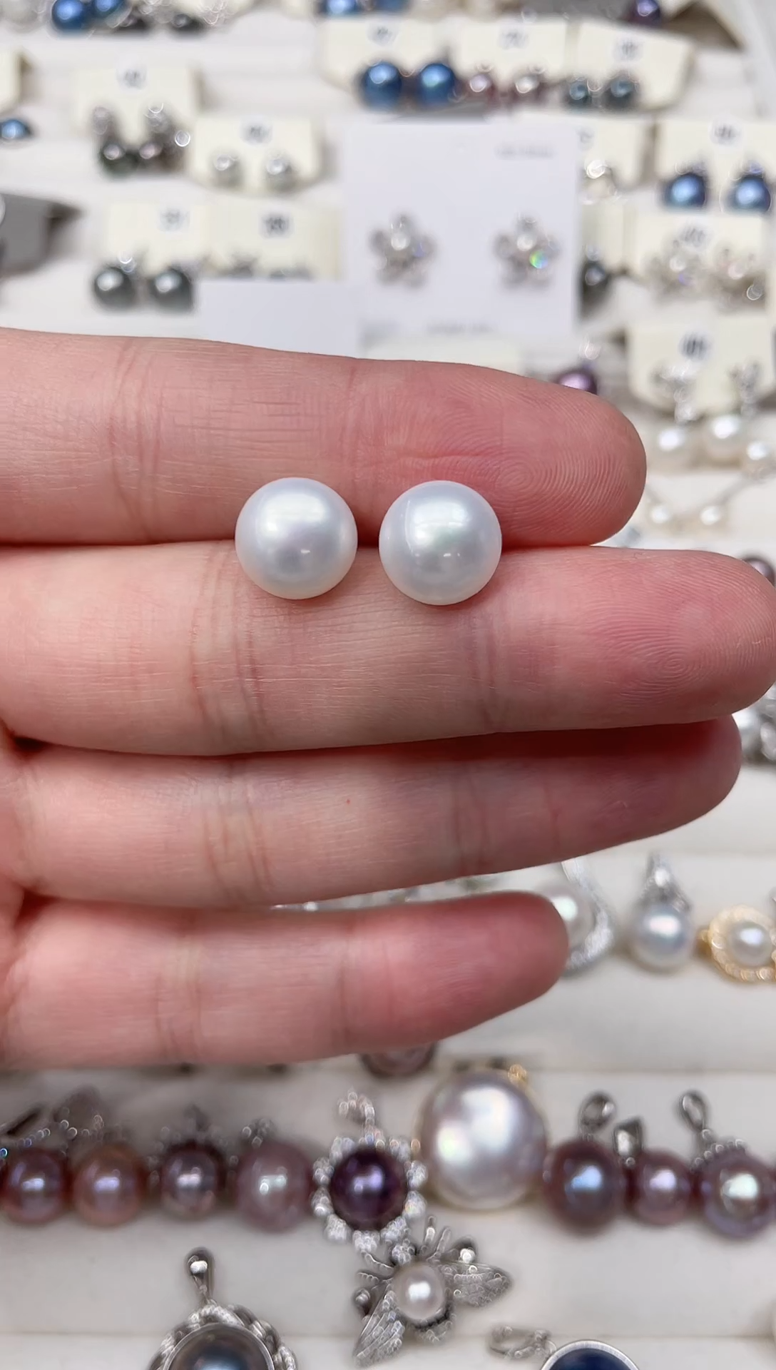 【闪购商品】淡水珍珠耳饰银S925镶嵌耳钉