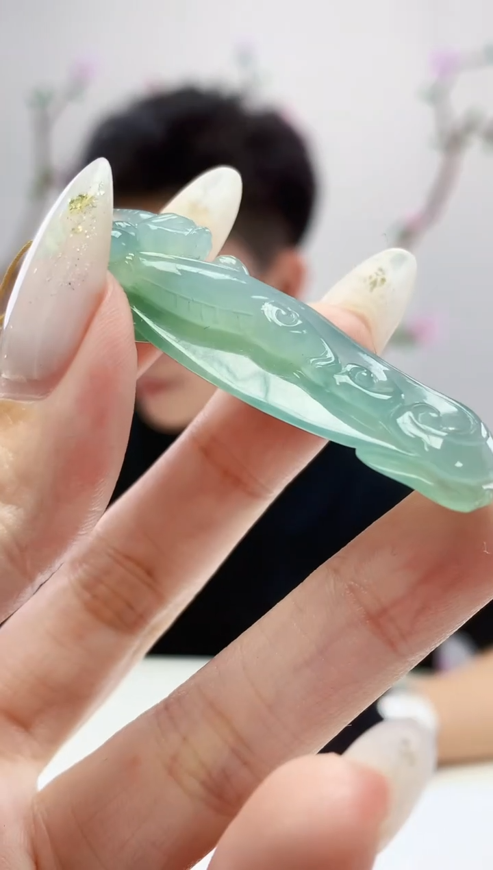 定制翡翠未镶嵌029ee-毛货挂件31赠金扣