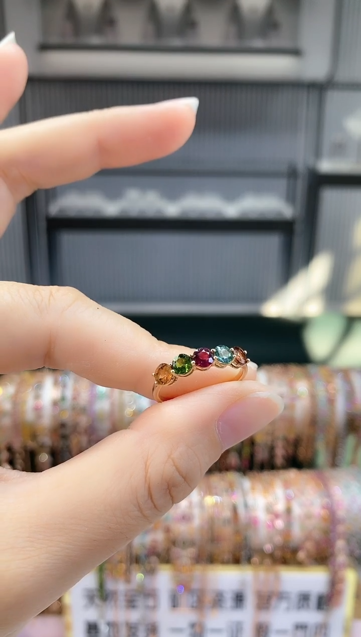 银S925镶嵌戒指碧玺6666666666