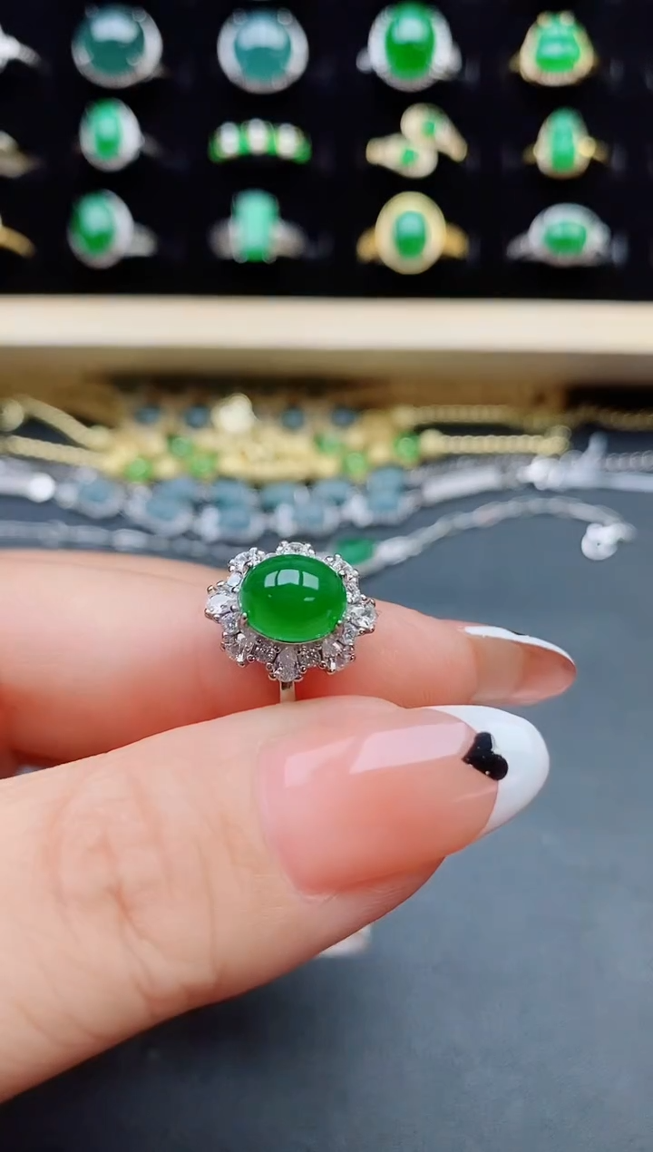 【闪购商品】翡翠银S925镶嵌戒指321321
