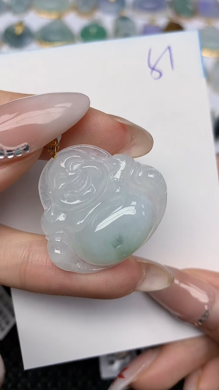 【闪购商品】翡翠颈饰18K金镶嵌天然翡翠A货