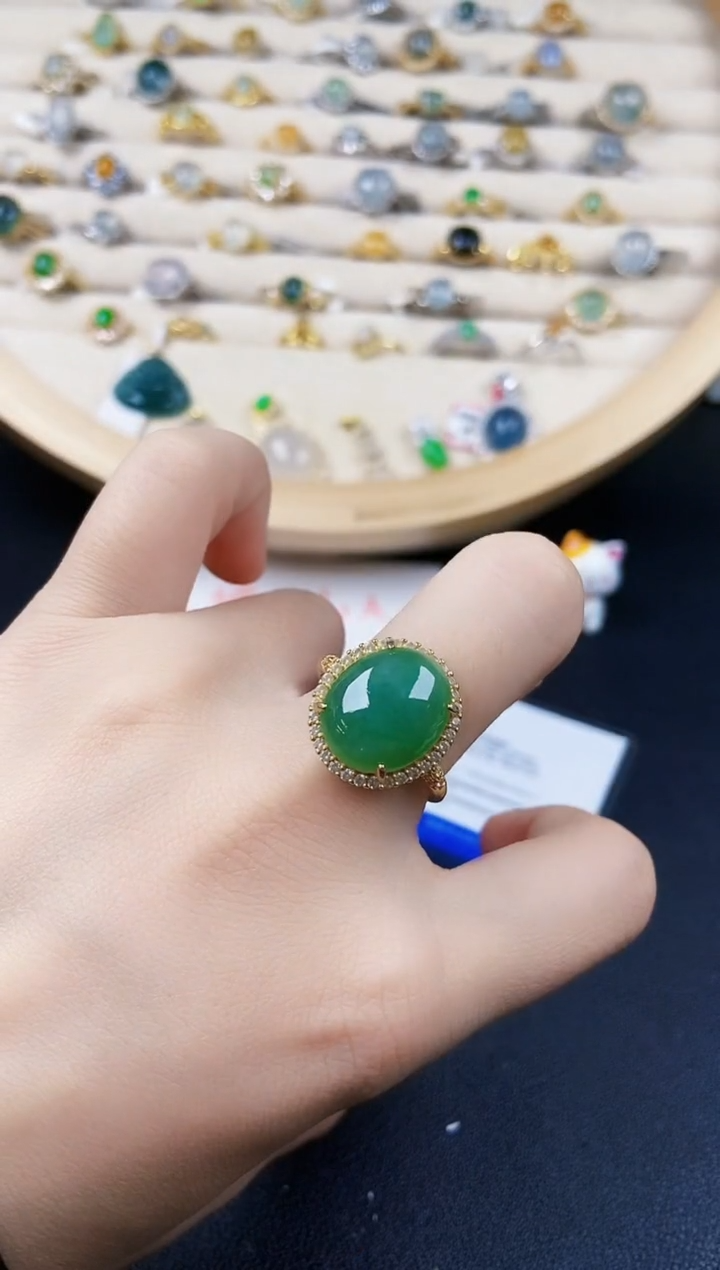 【闪购商品】翡翠戒指银S925镶嵌54644