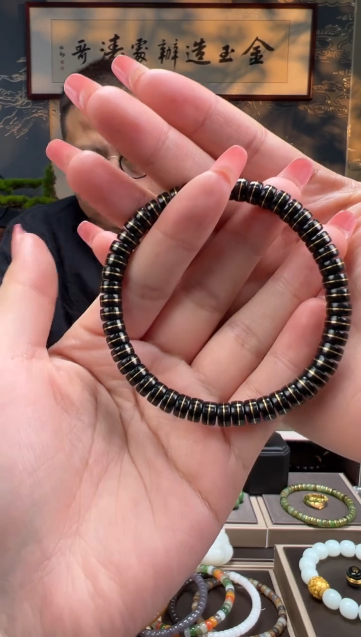 【闪购商品】和田玉手串未镶嵌卡7mm塔青