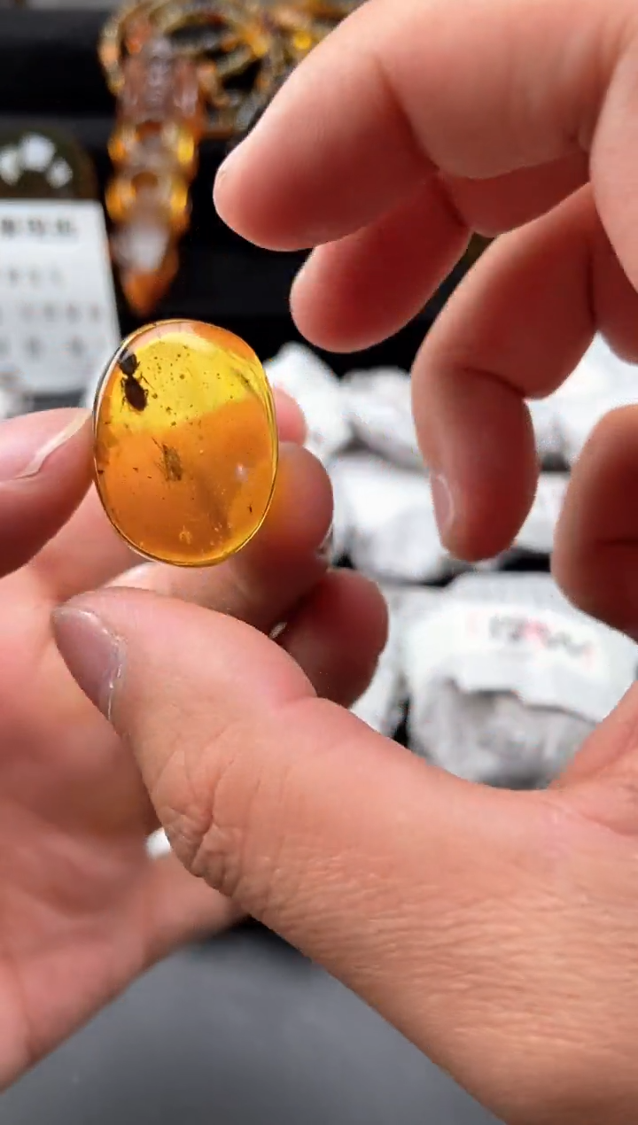 未镶嵌琥珀颈饰虫珀随形吊坠