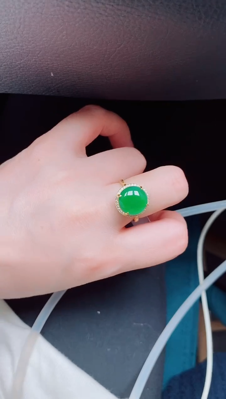 【闪购商品】翡翠戒指银S925镶嵌天然a货翡翠190