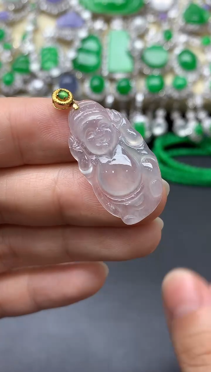 颈饰18K金镶嵌翡翠77-中国好珍宝