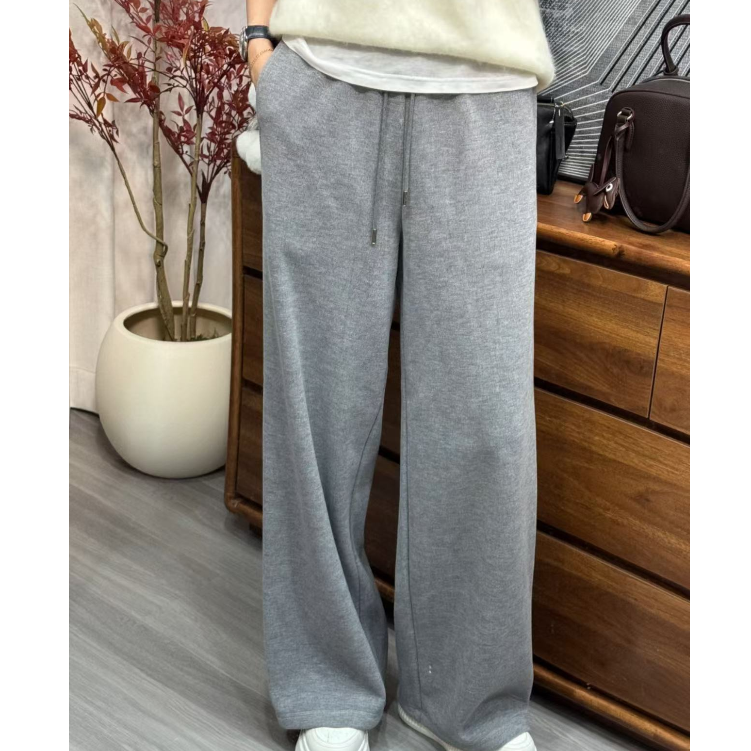 舒芙特休闲裤 羊绒*奥粒绒|保暖阔腿裤