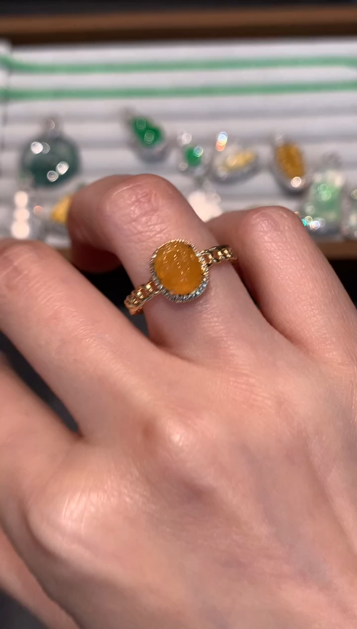 【闪购商品】翡翠戒指18K金镶嵌3800    