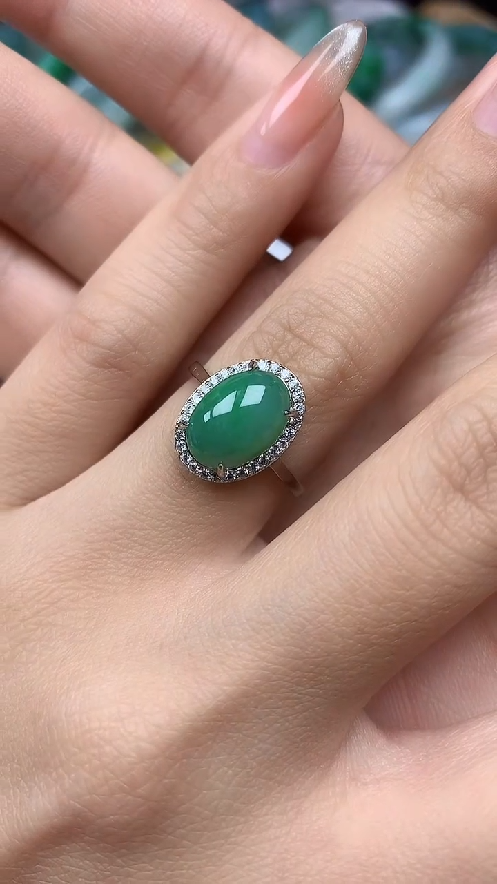 【闪购商品】翡翠戒指银S925镶嵌戒指