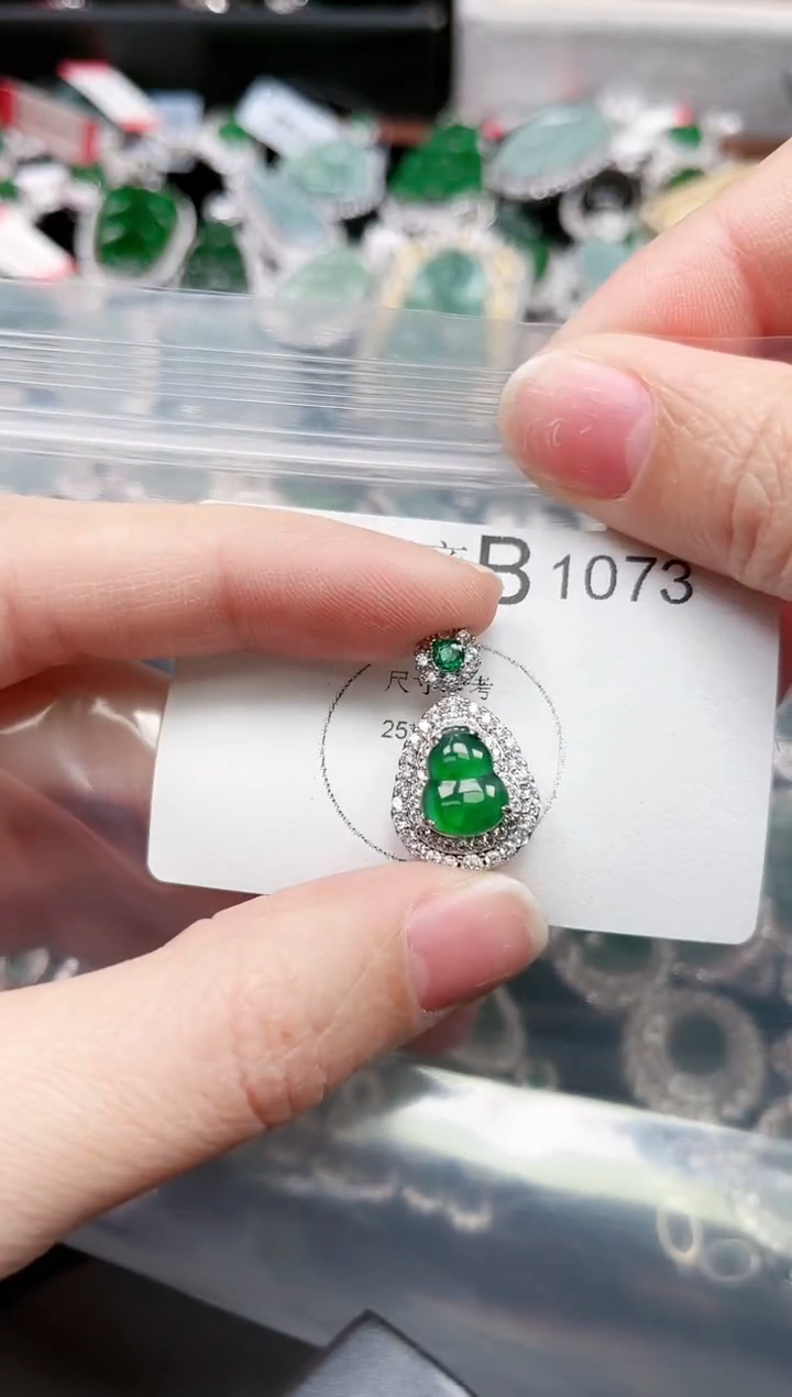 【闪购商品】翡翠颈饰未镶嵌1073赠皮绳