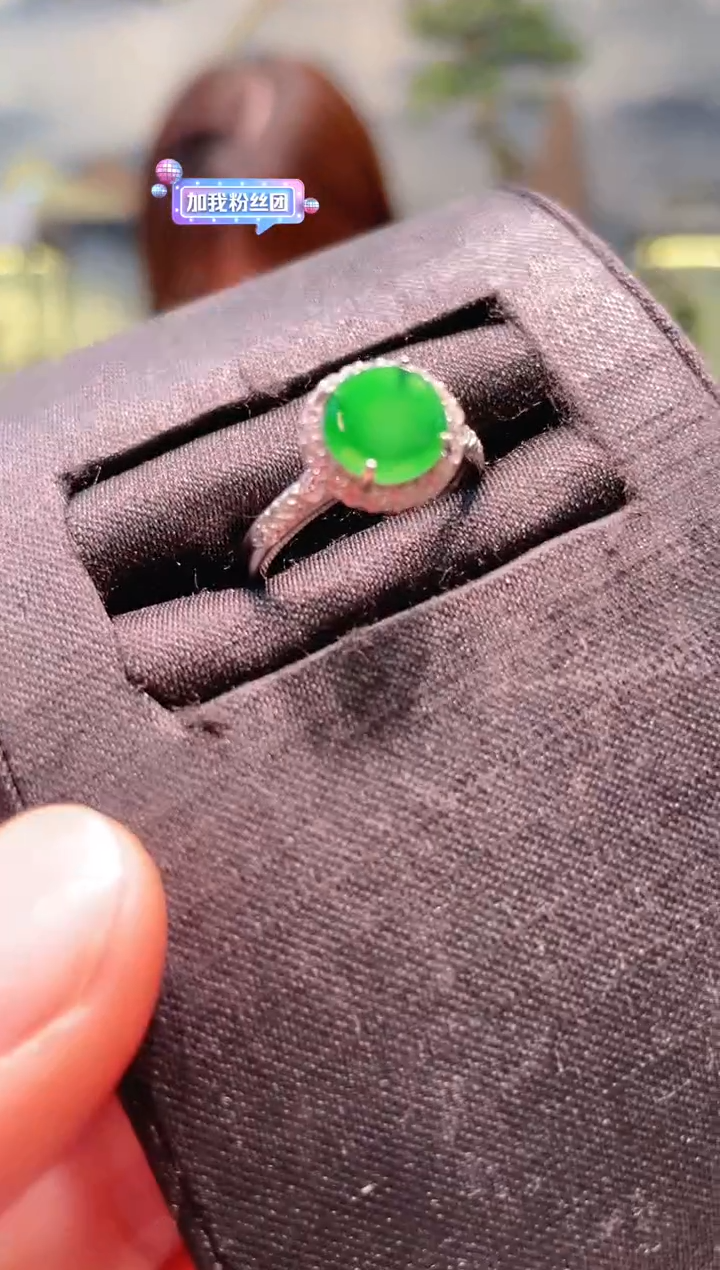 【闪购商品】翡翠戒指银S925镶嵌A9戒指